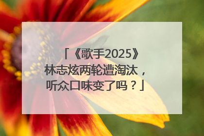 《歌手2025》林志炫两轮遭淘汰，听众口味变了吗？