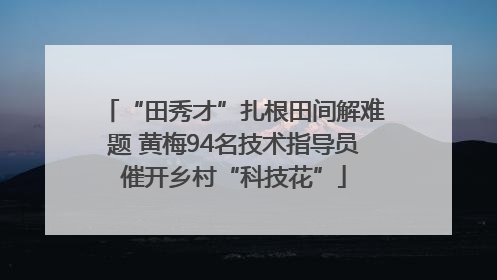 “田秀才”扎根田间解难题 黄梅94名技术指导员催开乡村“科技花”
