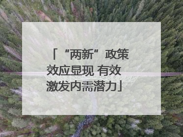 “两新”政策效应显现 有效激发内需潜力