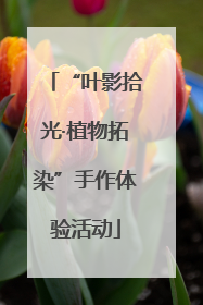 “叶影拾光·植物拓染”手作体验活动