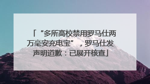 “多所高校禁用罗马仕两万毫安充电宝”，罗马仕发声明道歉：已展开核查