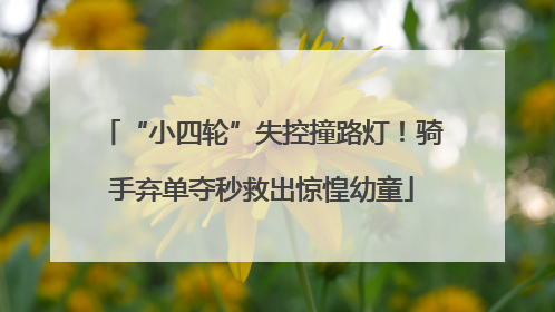 “小四轮”失控撞路灯！骑手弃单夺秒救出惊惶幼童