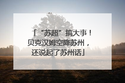 “苏超”搞大事！贝克汉姆空降苏州，还说起了苏州话