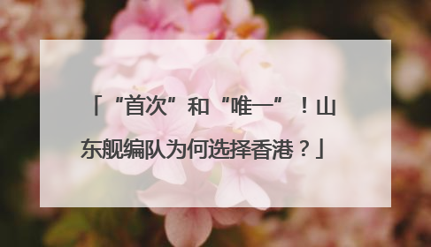 “首次”和“唯一”！山东舰编队为何选择香港？
