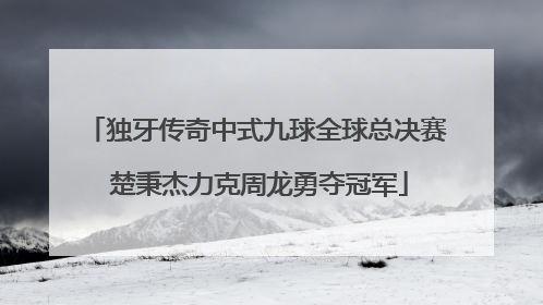 独牙传奇中式九球全球总决赛 楚秉杰力克周龙勇夺冠军