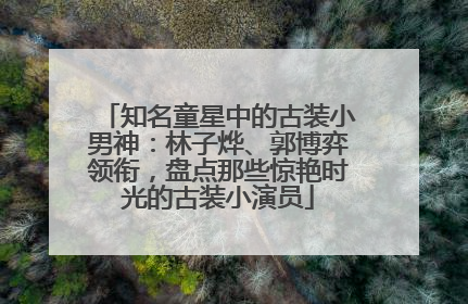知名童星中的古装小男神：林子烨、郭博弈领衔，盘点那些惊艳时光的古装小演员