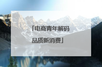 电商青年解码品质新消费