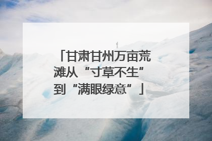 甘肃甘州万亩荒滩从“寸草不生”到“满眼绿意”