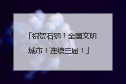 祝贺石狮！全国文明城市！连续三届！