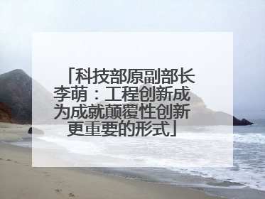 科技部原副部长李萌：工程创新成为成就颠覆性创新更重要的形式
