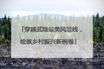 穿越武陵最美风景线，绘就乡村振兴新画卷