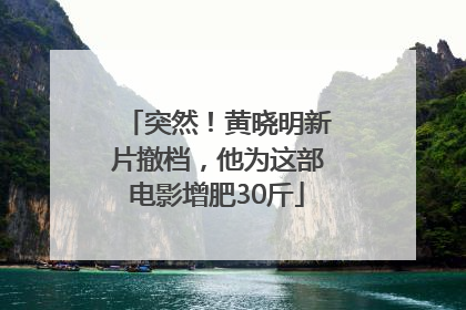 突然！黄晓明新片撤档，他为这部电影增肥30斤