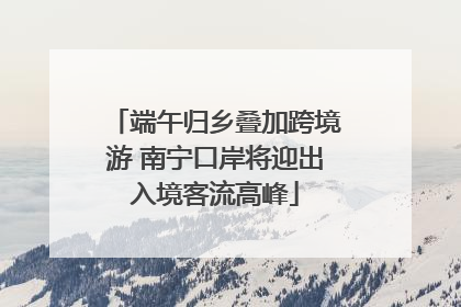 端午归乡叠加跨境游 南宁口岸将迎出入境客流高峰