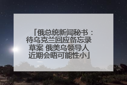 俄总统新闻秘书：待乌克兰回应备忘录草案 俄美乌领导人近期会晤可能性小
