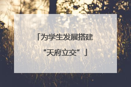 为学生发展搭建“天府立交”