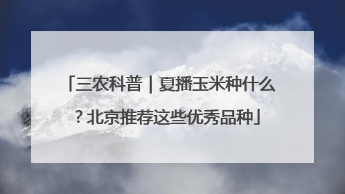 三农科普｜夏播玉米种什么？北京推荐这些优秀品种