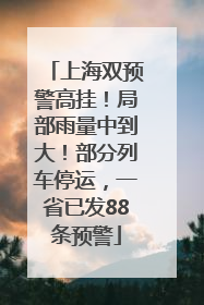 上海双预警高挂！局部雨量中到大！部分列车停运，一省已发88条预警