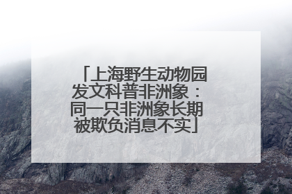 上海野生动物园发文科普非洲象：同一只非洲象长期被欺负消息不实