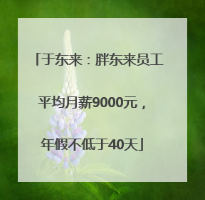 于东来：胖东来员工平均月薪9000元，年假不低于40天