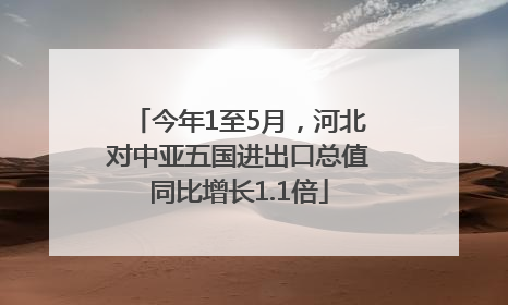 今年1至5月，河北对中亚五国进出口总值同比增长1.1倍