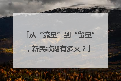 从“流量”到“留量”，新民歌湖有多火？