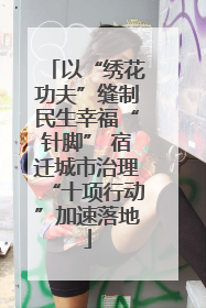 以“绣花功夫”缝制民生幸福“针脚” 宿迁城市治理“十项行动”加速落地
