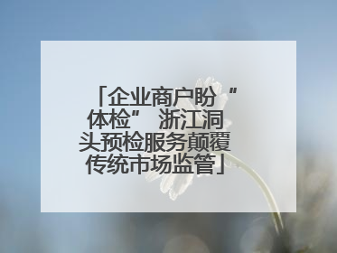 企业商户盼“体检” 浙江洞头预检服务颠覆传统市场监管