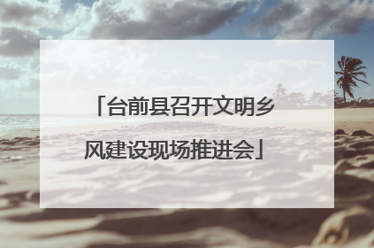 台前县召开文明乡风建设现场推进会