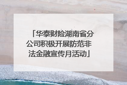 华泰财险湖南省分公司积极开展防范非法金融宣传月活动