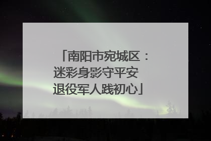 南阳市宛城区：迷彩身影守平安 退役军人践初心