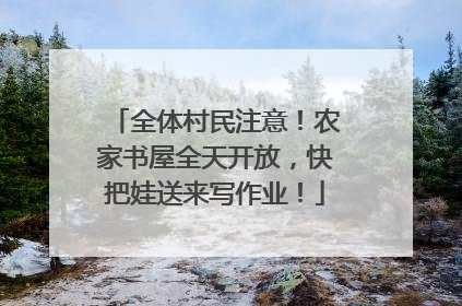 全体村民注意！农家书屋全天开放，快把娃送来写作业！