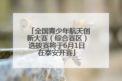 全国青少年航天创新大赛（综合赛区）选拔赛将于6月1日在泰安开赛