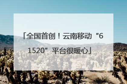 全国首创！云南移动“61520”平台很暖心