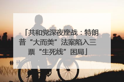共和党深夜鏖战：特朗普“大而美”法案陷入三票“生死线”困局