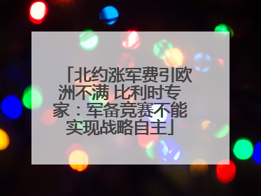 北约涨军费引欧洲不满 比利时专家：军备竞赛不能实现战略自主