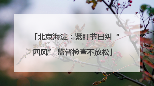 北京海淀：紧盯节日纠“四风” 监督检查不放松