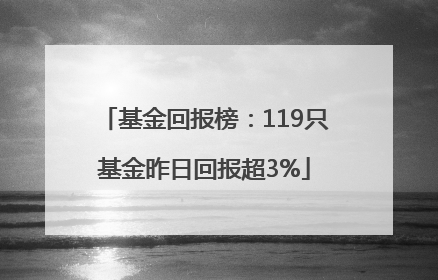 基金回报榜：119只基金昨日回报超3%