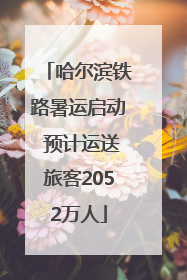 哈尔滨铁路暑运启动 预计运送旅客2052万人