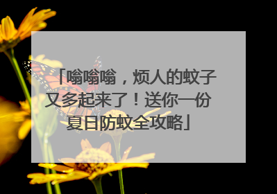 嗡嗡嗡，烦人的蚊子又多起来了！送你一份夏日防蚊全攻略