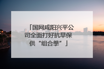 国网咸阳兴平公司全面打好抗旱保供“组合拳”