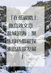 在低碳路上做高效文章 盐城滨海：聚焦绿色低碳探索高质量发展