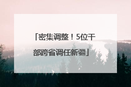 密集调整！5位干部跨省调任新疆