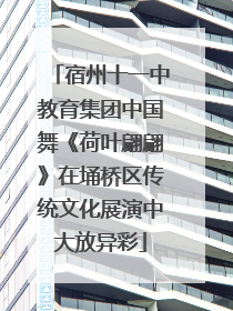 宿州十一中教育集团中国舞《荷叶翩翩》在埇桥区传统文化展演中大放异彩