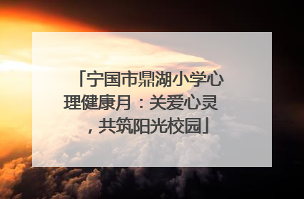 宁国市鼎湖小学心理健康月：关爱心灵，共筑阳光校园