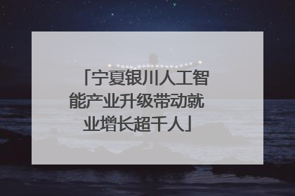 宁夏银川人工智能产业升级带动就业增长超千人