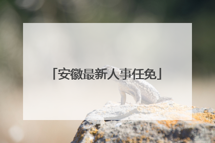 安徽最新人事任免