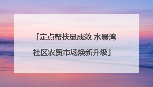定点帮扶显成效 水景湾社区农贸市场焕新升级