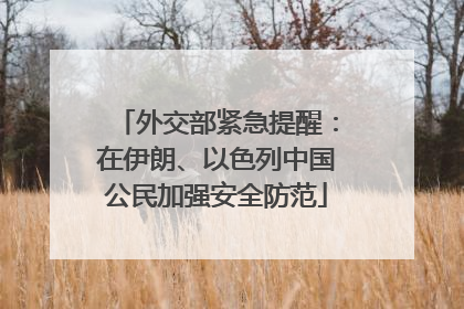 外交部紧急提醒：在伊朗、以色列中国公民加强安全防范