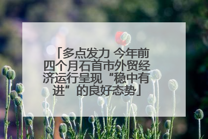 多点发力 今年前四个月石首市外贸经济运行呈现“稳中有进”的良好态势