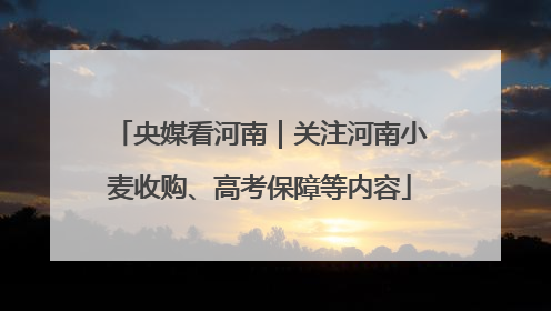 央媒看河南｜关注河南小麦收购、高考保障等内容